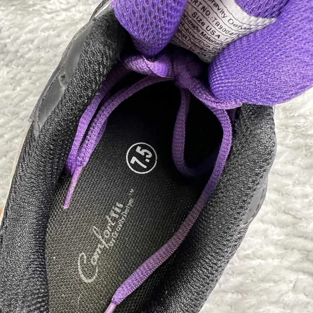 Gravity Defyer Womens 7.5 Walking Shoes Black Purple Comfort GDEFY TB9004FBP-M